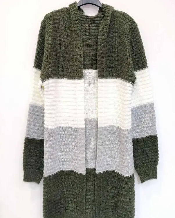 Gilet rayure à capuche - Image 1