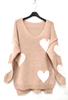 Pull col V en coeur rose clair 
Les pépites de Christelle