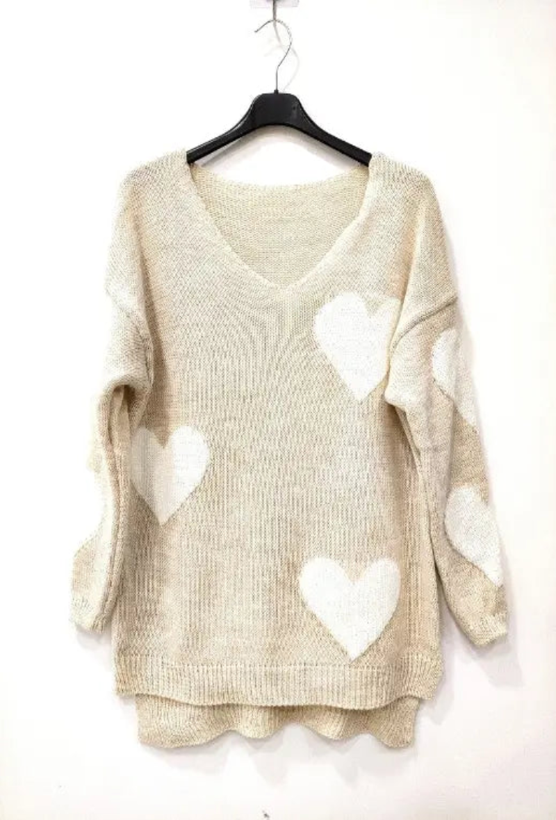 Pull col V en coeur - Image 1