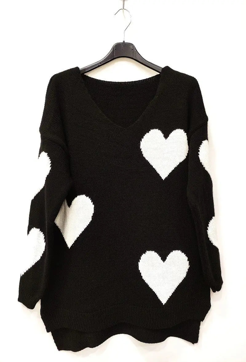 Pull col V en coeur