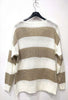 Pull col V en rayure doré Les pépites de Christelle