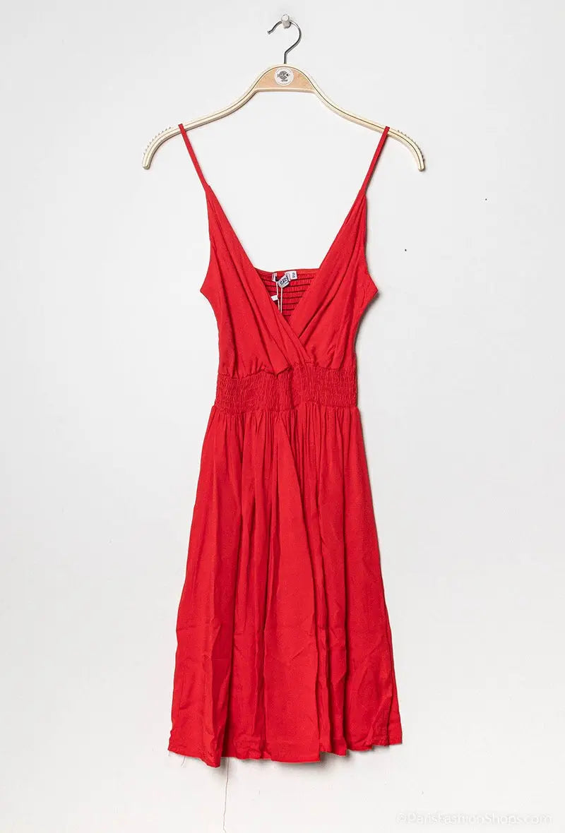 Robe à bretelles couleur uni