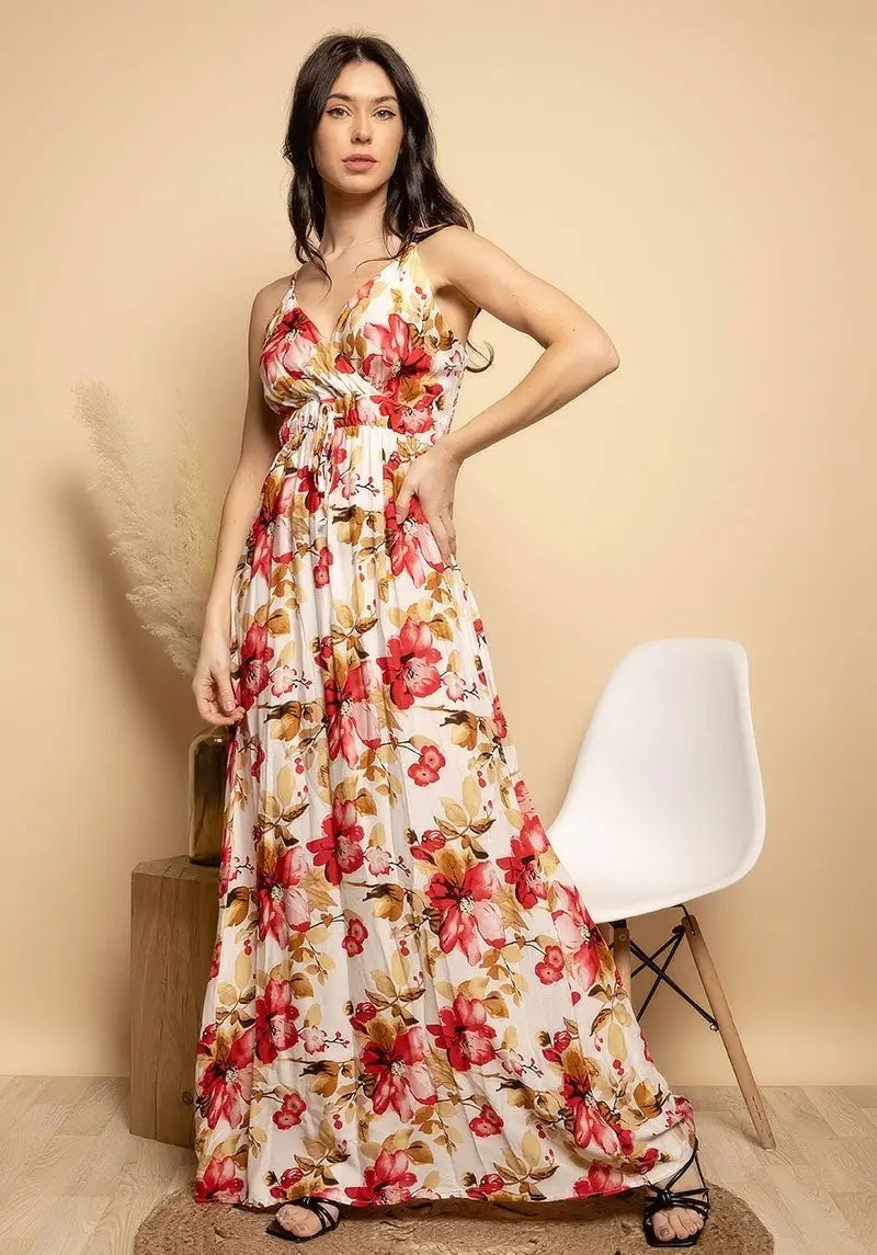 Robe à bretelles imprimée fleuri - Image 1