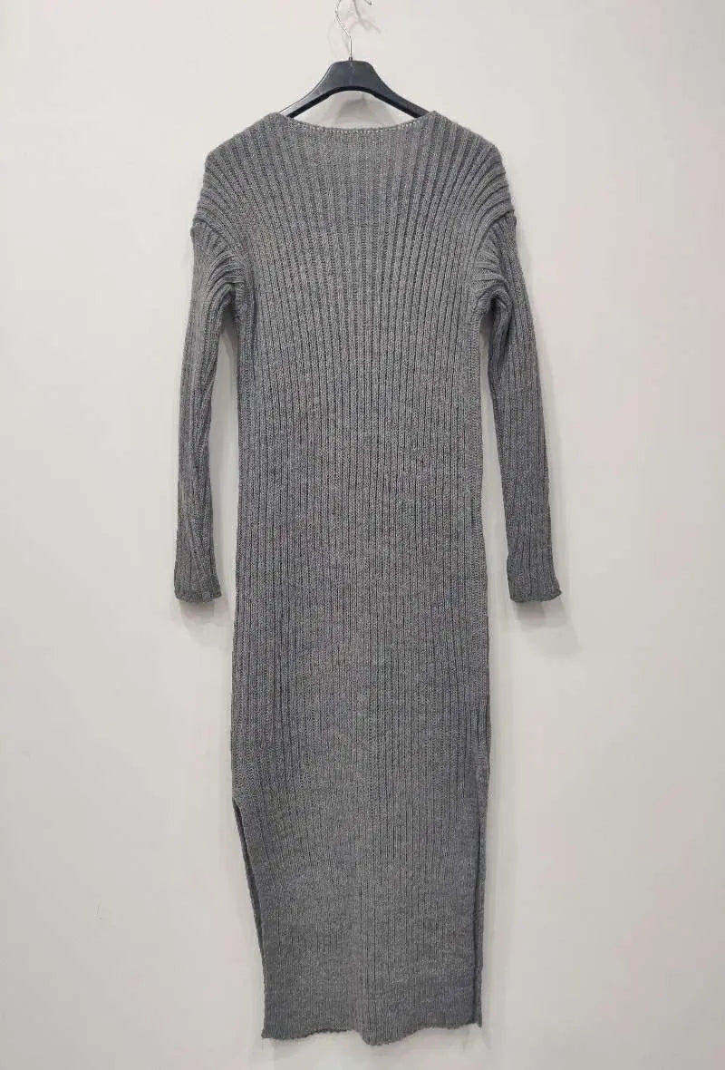Robe pull en maille col V - Image 2