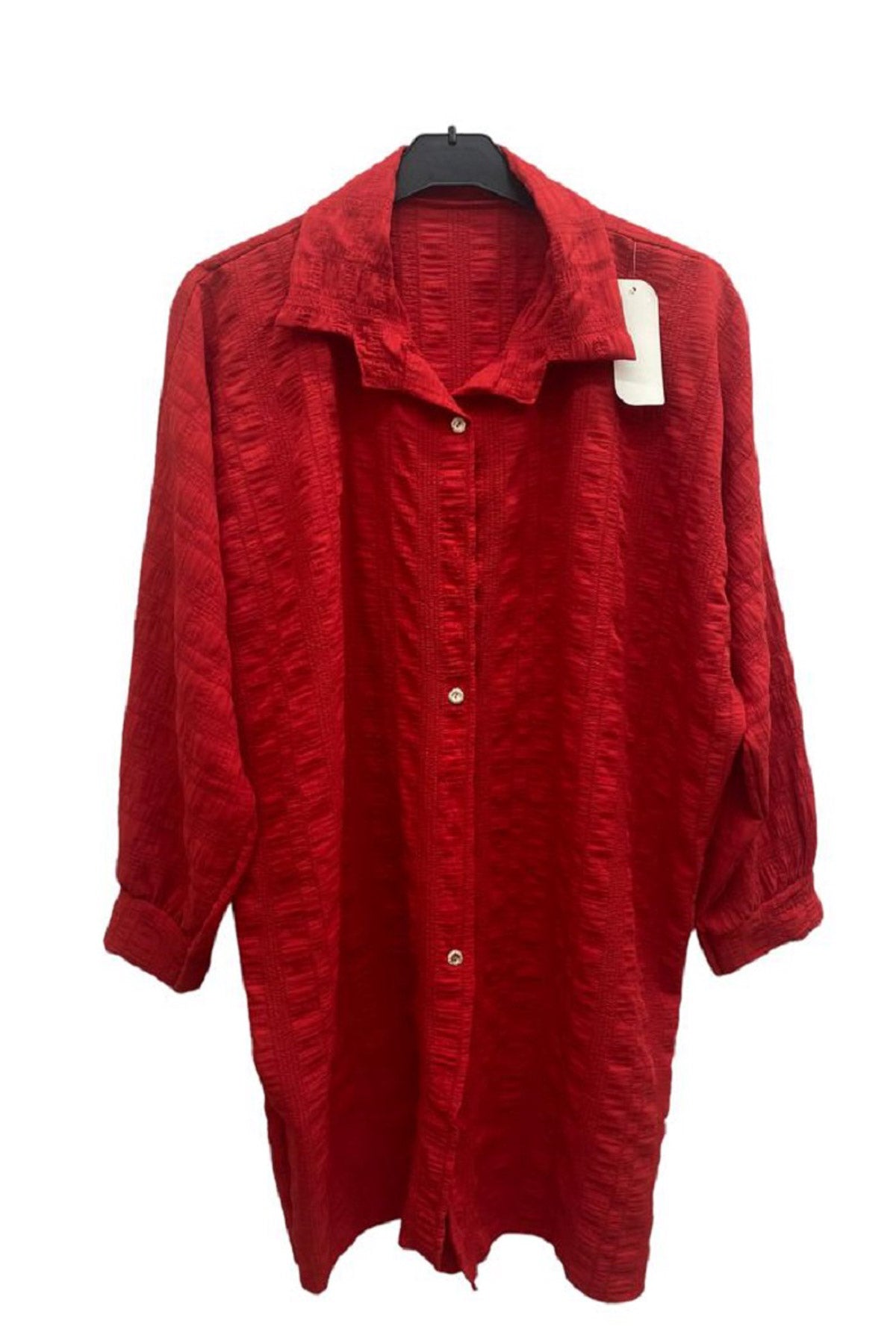 Chemise gaufrée à boutons - Image 1