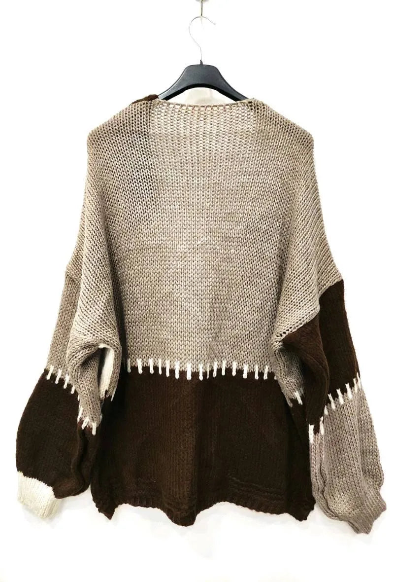 gilet ouvert à manches longues disponible en ocre, mettant en avant la matière épaisse et très douce. - Les pépites de Christelle.