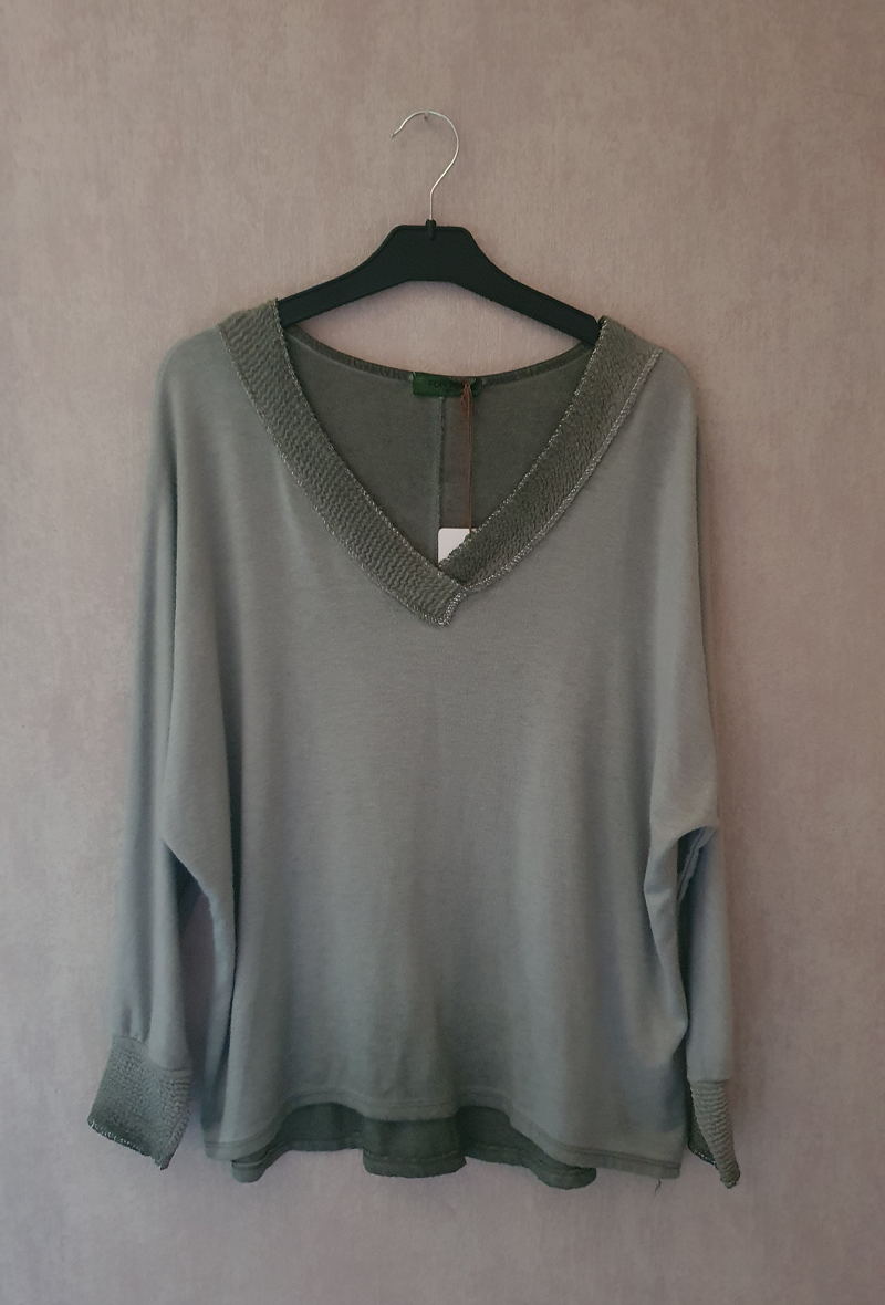 Pull Vert Coupe Ample
