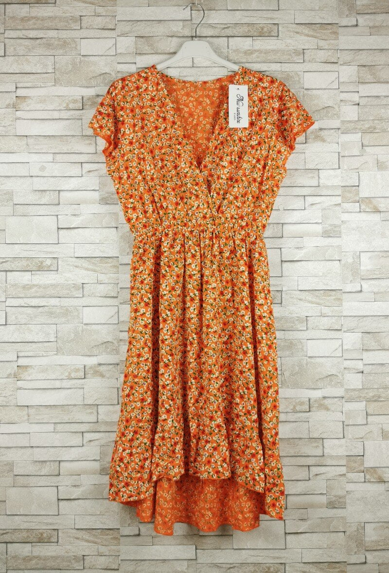 Robe courte à fleurs