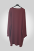 Robe tunique de couleur bordeau présente un col qui reste ouvert - Les pépites de Christelle