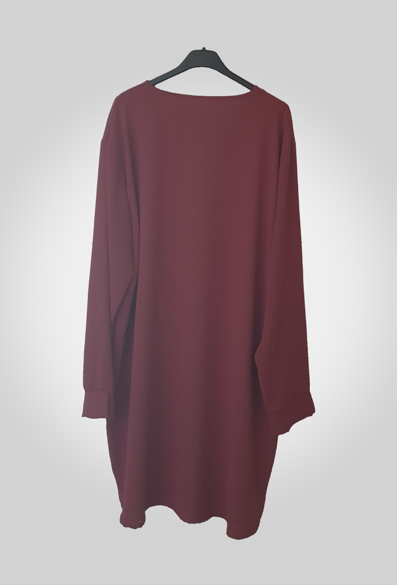 Tunique Robe Fluide à Col Ouvert