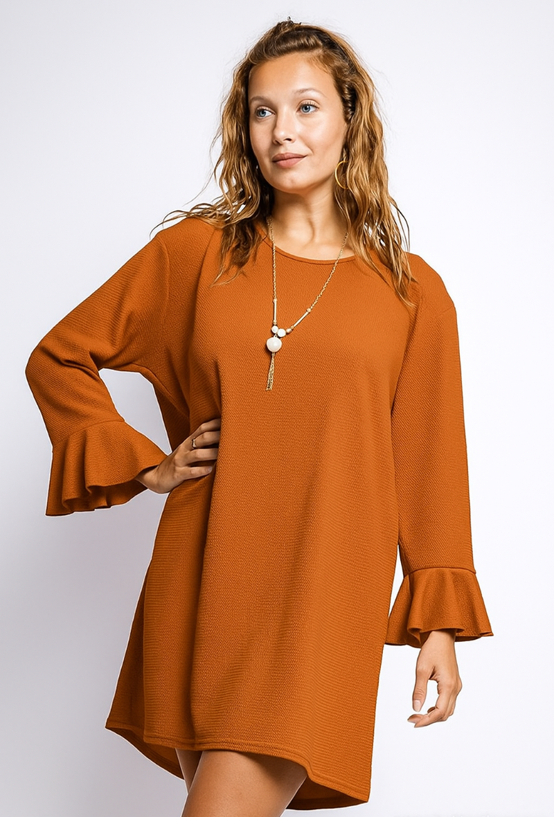 Tunique sans collier et manches ouvertes